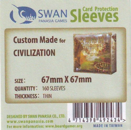 Swan Card Sleeves: 67x67 mm CIVILIZATION -160 per pack